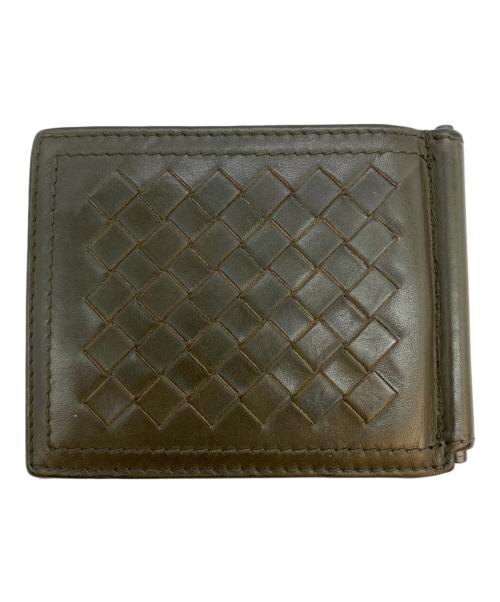 BOTTEGA VENETA（ボッテガベネタ）BOTTEGA VENETA (ボッテガベネタ) イントレチャート マネークリップ ウォレット カードケース オリーブの古着・服飾アイテム