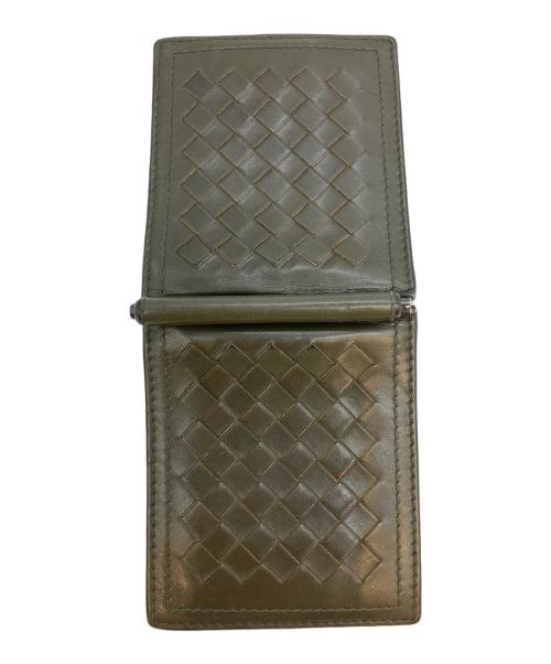 BOTTEGA VENETA（ボッテガベネタ）BOTTEGA VENETA (ボッテガベネタ) イントレチャート マネークリップ ウォレット カードケース オリーブの古着・服飾アイテム