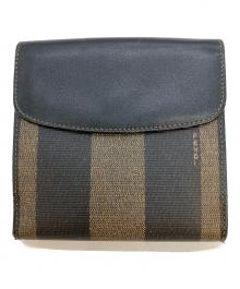 FENDI（フェンディ）の古着「ペカン　2つ折り財布」｜ブラック×ブラウン