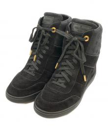 LOUIS VUITTON（ルイ ヴィトン）の古着「モノグラム MILLENIUM WEDGE　ハイカットスニーカー」｜ブラック