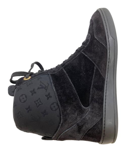 LOUIS VUITTON（ルイ ヴィトン）LOUIS VUITTON (ルイ ヴィトン) モノグラム MILLENIUM WEDGE　ハイカットスニーカー ブラック サイズ:SIZE 38 1/2の古着・服飾アイテム