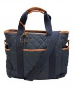 POLO RALPH LAURENポロ・ラルフローレン）の古着「キルティング2WAYトートバッグ」｜ネイビー×ブラウン