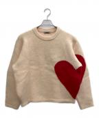 NKNITンニット）の古着「厚手ニット」｜ベージュ×レッド