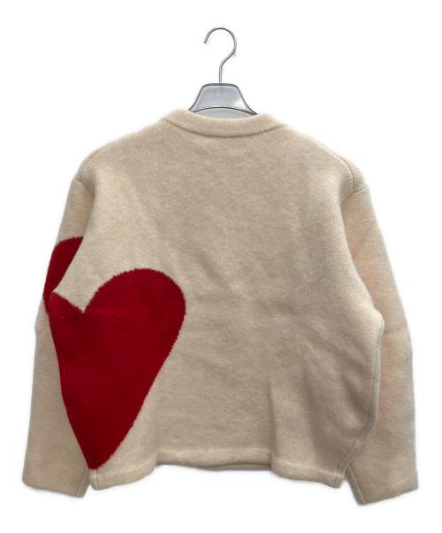 NKNIT（ンニット）NKNIT (ンニット) 厚手ニット ベージュ×レッド サイズ:SIZE 0の古着・服飾アイテム