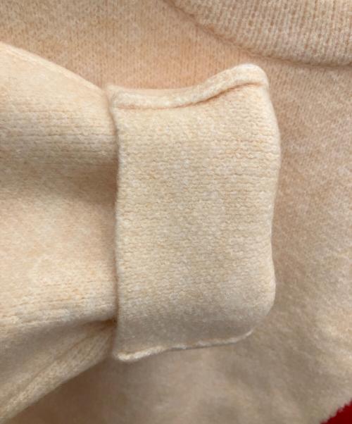 NKNIT（ンニット）NKNIT (ンニット) 厚手ニット ベージュ×レッド サイズ:SIZE 0の古着・服飾アイテム
