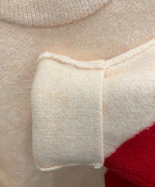 NKNIT（ンニット）NKNIT (ンニット) 厚手ニット ベージュ×レッド サイズ:SIZE 0の古着・服飾アイテム