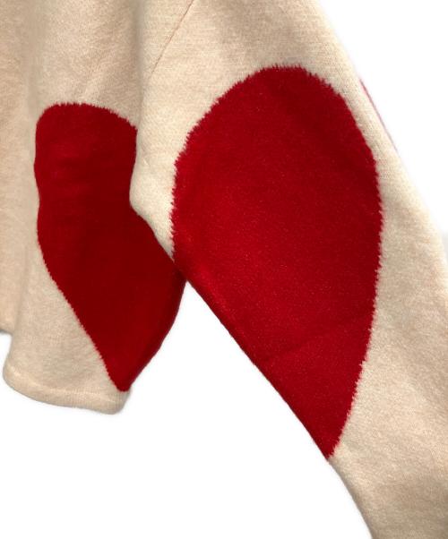 NKNIT（ンニット）NKNIT (ンニット) 厚手ニット ベージュ×レッド サイズ:SIZE 0の古着・服飾アイテム