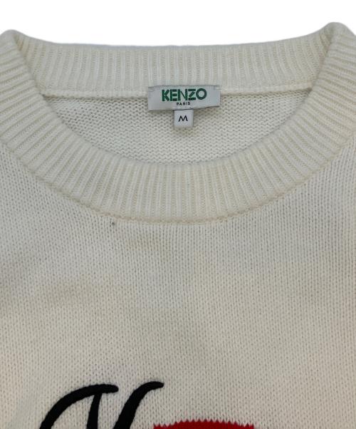 KENZO（ケンゾー）KENZO (ケンゾー) Bamboo Tiger Sweater 厚手ニット ホワイト サイズ:SIZE Mの古着・服飾アイテム