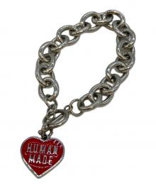 HUMAN MADE×Girl Dont cly（ヒューマンメイド）の古着「チェーンブレスレット」｜シルバー×レッド