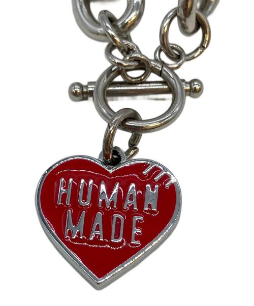 HUMAN MADE（ヒューマンメイド）HUMAN MADE (ヒューマンメイド) Girl Dont cly チェーンブレスレット シルバー×レッドの古着・服飾アイテム