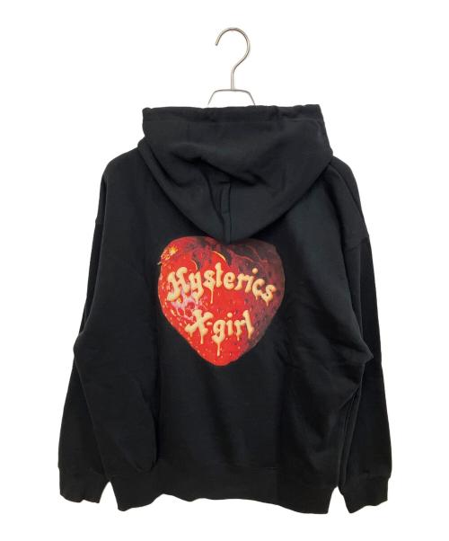 X-GIRL（エックスガール）X-GIRL (エックスガール) Hysteric Glamour (ヒステリックグラマー) SCULL AND BERRY HOODIE プルオーバーパーカー ブラック サイズ:SIZE Mの古着・服飾アイテム