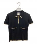 CHANELシャネル）の古着「ポロシャツ」｜ブラック×ベージュ