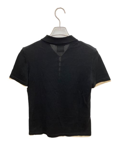 CHANEL（シャネル）CHANEL (シャネル) ポロシャツ ブラック×ベージュ サイズ:38の古着・服飾アイテム