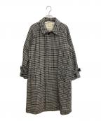 Harris Tweed×BEAMS BOYハリスツイード×ビームスボーイ）の古着「ロングコート」｜ベージュ×ブラック