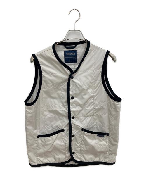 LAVENHAM（ラベンハム）LAVENHAM (ラベンハム) アンワディット ソーンハム　ナイロンベスト ベージュ×ブラック サイズ:SIZE M / 38の古着・服飾アイテム