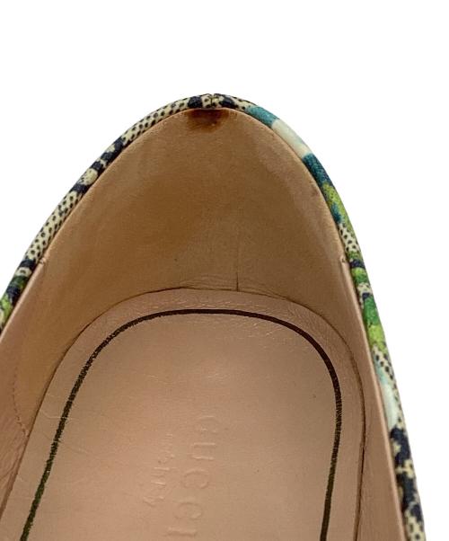 GUCCI（グッチ）GUCCI (グッチ) GGブルームス スプリーム フラットパンプス ブルー サイズ:SIZE 23.5cmの古着・服飾アイテム