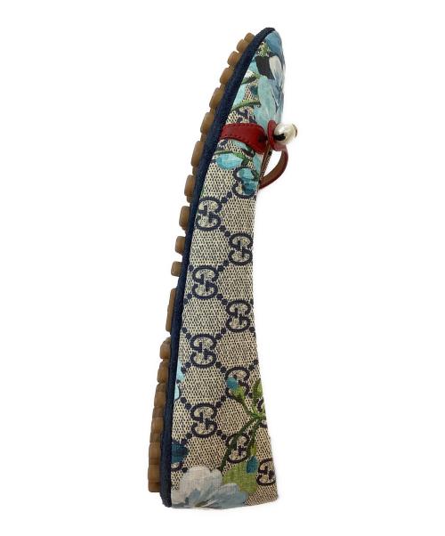 GUCCI（グッチ）GUCCI (グッチ) GGブルームス スプリーム フラットパンプス ブルー サイズ:SIZE 23.5cmの古着・服飾アイテム