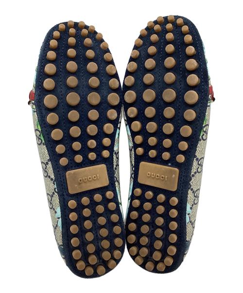 GUCCI（グッチ）GUCCI (グッチ) GGブルームス スプリーム フラットパンプス ブルー サイズ:SIZE 23.5cmの古着・服飾アイテム