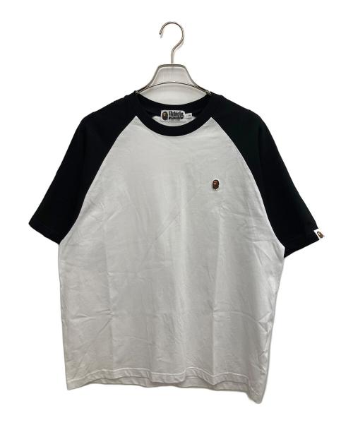 A BATHING APE（アベイシングエイプ）A BATHING APE (アベイシングエイプ) 半袖カットソー ホワイト×ブラック サイズ:SIZE Sの古着・服飾アイテム
