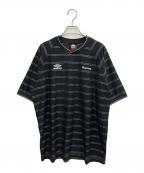 SUPREME×UMBROシュプリーム×アンブロ）の古着「Stripe Soccer Jersey」｜ブラック×ホワイト