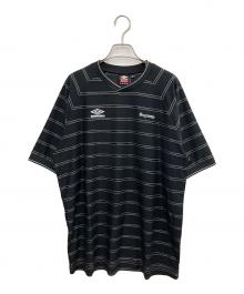 SUPREME×UMBRO（シュプリーム×アンブロ）の古着「Stripe Soccer Jersey」｜ブラック×ホワイト