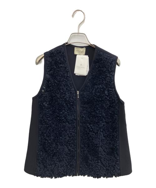 UNITED ARROWS（ユナイテッドアローズ）UNITED ARROWS (ユナイテッドアローズ) フラワー チュール ニットベスト ネイビー サイズ:SIZE Free 未使用品の古着・服飾アイテム