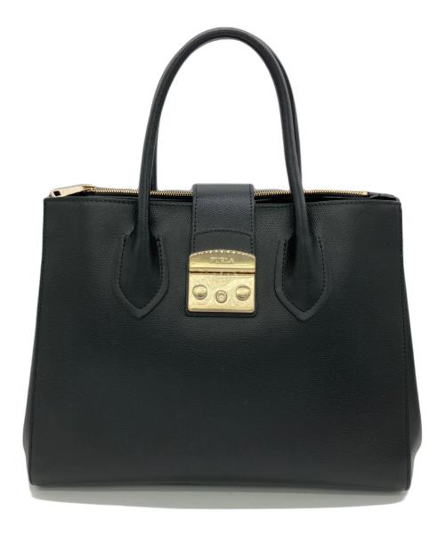 FURLA（フルラ）FURLA (フルラ) 2WAYショルダーバッグ ブラック×ゴールドの古着・服飾アイテム