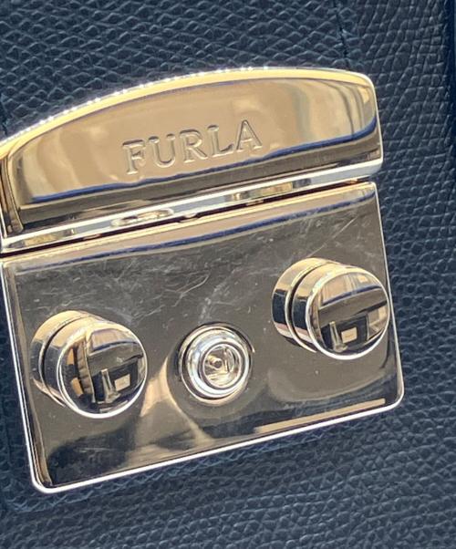 FURLA（フルラ）FURLA (フルラ) 2WAYショルダーバッグ ブラック×ゴールドの古着・服飾アイテム