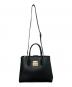 中古・古着 FURLA (フルラ) 2WAYショルダーバッグ ブラック×ゴールド：8000円