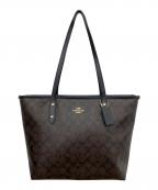 COACHコーチ）の古着「シティジップトップトート」｜ブラウン×ブラック