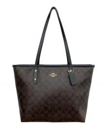 COACH（コーチ）の古着「シティジップトップトート」｜ブラウン×ブラック