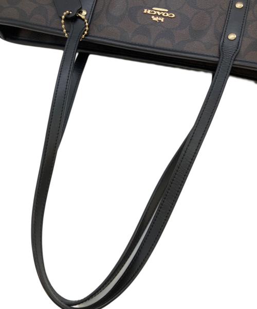 COACH（コーチ）COACH (コーチ) シティジップトップトート ブラウン×ブラックの古着・服飾アイテム