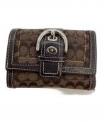 COACHコーチ）の古着「シグネチャー ソーホー 3つ折り財布」｜グレー×ブラック