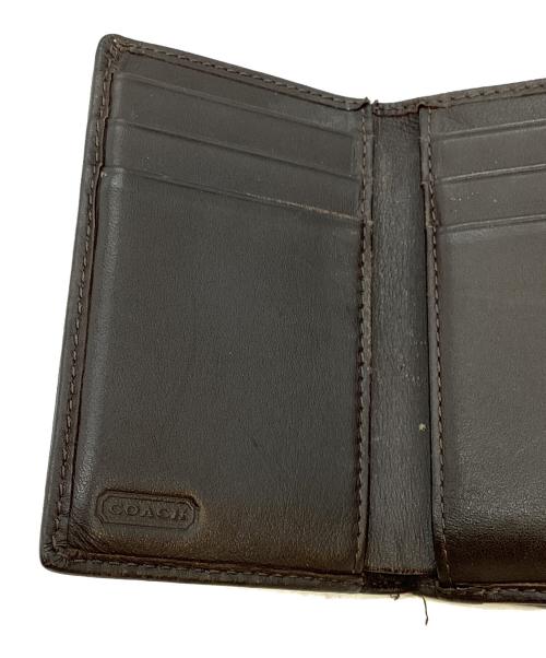 COACH（コーチ）COACH (コーチ) シグネチャー ソーホー 3つ折り財布 グレー×ブラックの古着・服飾アイテム