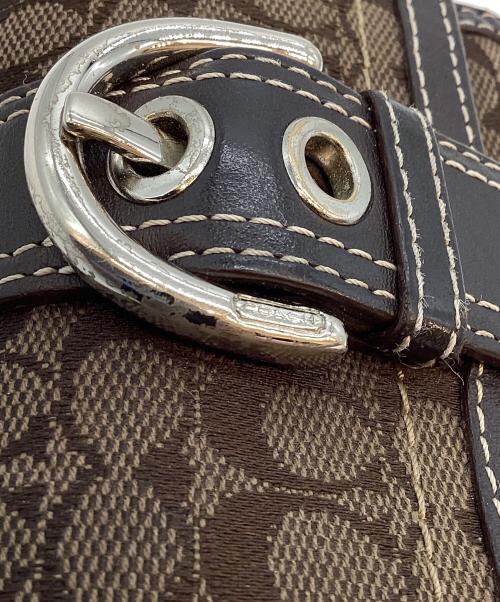 COACH（コーチ）COACH (コーチ) シグネチャー ソーホー 3つ折り財布 グレー×ブラックの古着・服飾アイテム