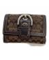 COACH（コーチ）の古着「シグネチャー ソーホー 3つ折り財布」｜グレー×ブラック