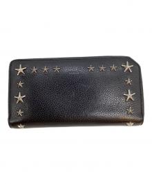 JIMMY CHOO（ジミーチュウ）の古着「スタースタッズ ラウンドファスナー 長財布」｜ブラック×シルバー