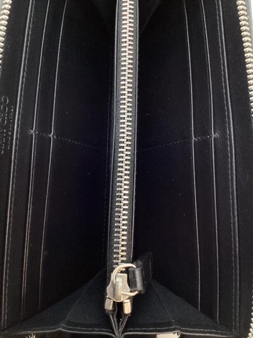 JIMMY CHOO（ジミーチュウ）JIMMY CHOO (ジミーチュウ) スタースタッズ ラウンドファスナー 長財布 ブラック×シルバーの古着・服飾アイテム