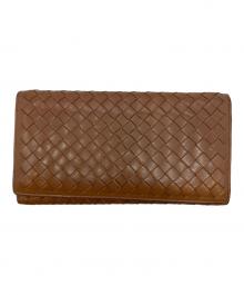 BOTTEGA VENETA（ボッテガベネタ）の古着「イントレチャート　長財布」｜ブラウン