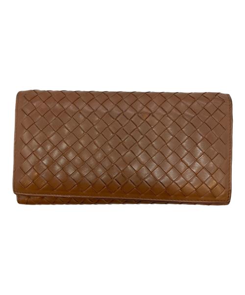BOTTEGA VENETA（ボッテガベネタ）BOTTEGA VENETA (ボッテガベネタ) イントレチャート　長財布 ブラウンの古着・服飾アイテム