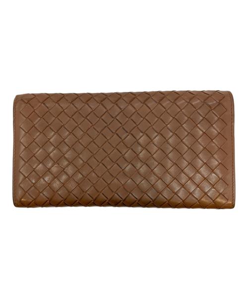 BOTTEGA VENETA（ボッテガベネタ）BOTTEGA VENETA (ボッテガベネタ) イントレチャート　長財布 ブラウンの古着・服飾アイテム