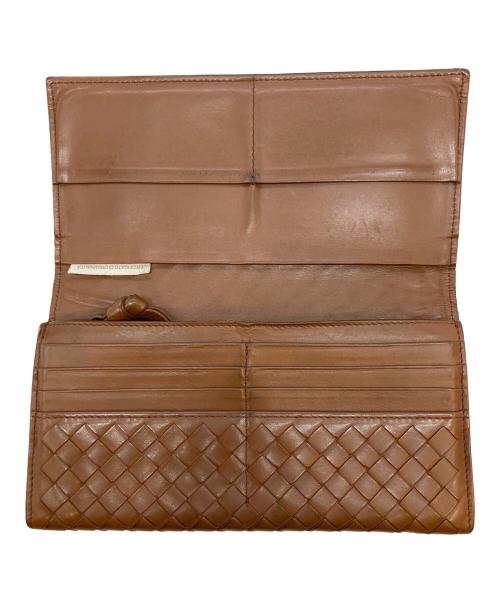 BOTTEGA VENETA（ボッテガベネタ）BOTTEGA VENETA (ボッテガベネタ) イントレチャート　長財布 ブラウンの古着・服飾アイテム