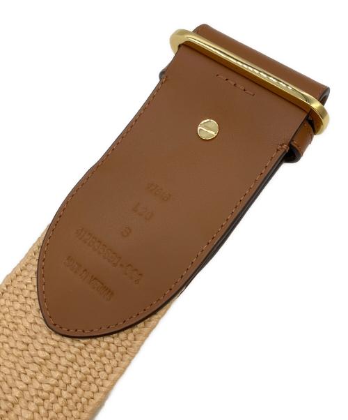 LAUREN RALPH LAUREN（ローレン ラルフ ローレン）LAUREN RALPH LAUREN (ローレン ラルフ ローレン) ラフィア ストレッチワイドベルト ベージュ×ブラウンの古着・服飾アイテム
