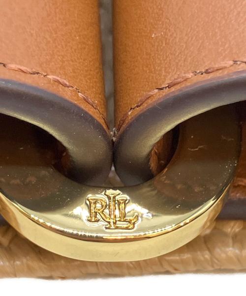 LAUREN RALPH LAUREN（ローレン ラルフ ローレン）LAUREN RALPH LAUREN (ローレン ラルフ ローレン) ラフィア ストレッチワイドベルト ベージュ×ブラウンの古着・服飾アイテム