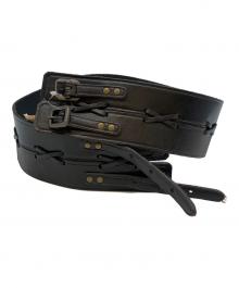 Denim & Supply Ralph Lauren（デニム＆サプライ ラルフローレン）の古着「レザーウエストワイドベルト」｜ブラック