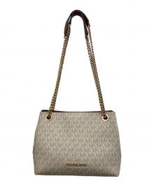 MICHAEL KORS（マイケルコース）の古着「ジェットセット ミディアム チェーン メッセンジャー/ショルダーバッグ」｜ベージュ×ブラウン