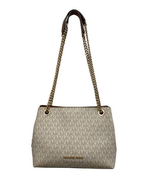 MICHAEL KORS（マイケルコース）MICHAEL KORS (マイケルコース) ジェットセット ミディアム チェーン メッセンジャー/ショルダーバッグ ベージュ×ブラウンの古着・服飾アイテム