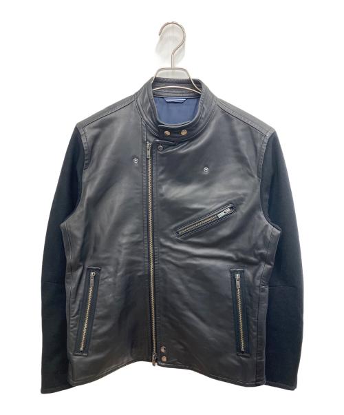 LANVIN en Bleu（ランバンオンブルー）LANVIN en Bleu (ランバンオンブルー) シングルライダースジャケット ブラック サイズ:SIZE Freeの古着・服飾アイテム