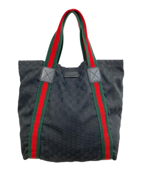 GUCCI（グッチ）GUCCI (グッチ) GGキャンバス　トートバッグ ブラックの古着・服飾アイテム