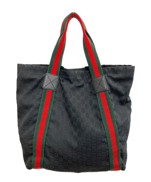 GUCCI（グッチ）GUCCI (グッチ) GGキャンバス　トートバッグ ブラックの古着・服飾アイテム